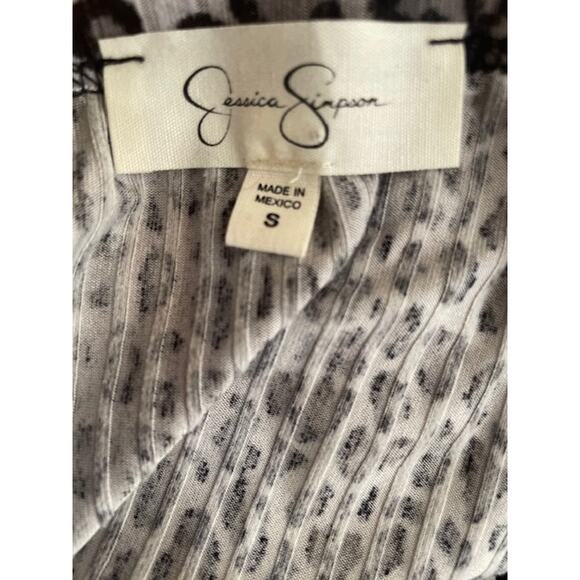 Jessica Simpson Size Small Leopard Print Dress Scoop Neck Short‎ Sleeve - Picture 4 of 5